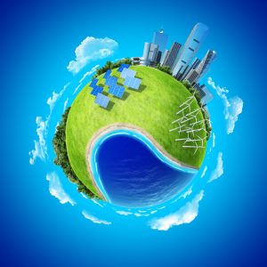 Concepto de energía renovable en el mundo